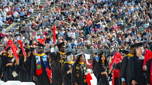 Graduates enter stadium
