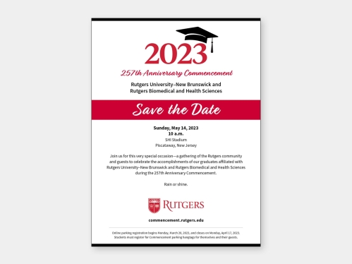 2023 Commencement Save the Date May 14, 2023 SHI Stadium