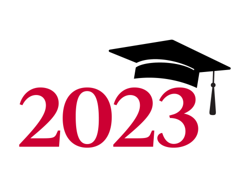 2023 graphic with mortarboard