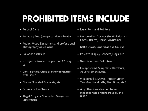 Stadium Prohibited Items