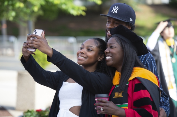 Family Takes a Selfie Before Commencement