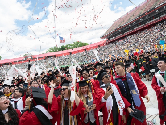 Graduating students celebrate during Rutgers 259th anniversary Commencement 