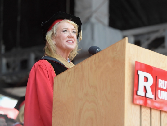 Amy L. Towers, chair of the Rutgers University Board of Governors, welcomes the Class of 2025 and their families